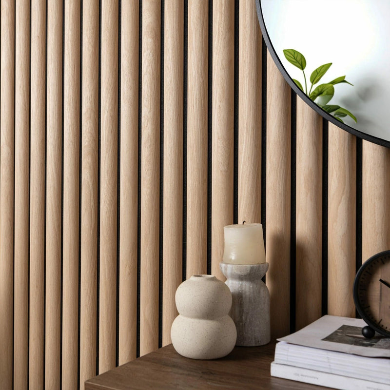 Acoustic Curve Wood Wall Panels in Golden Oak — view 2