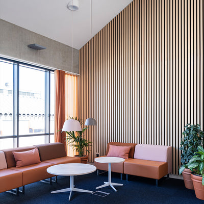 American Golden Acoustic Slat Wood Wall Panels | 3-Sided Veneer | SoundPanel®-Indoor-The Panel Hub