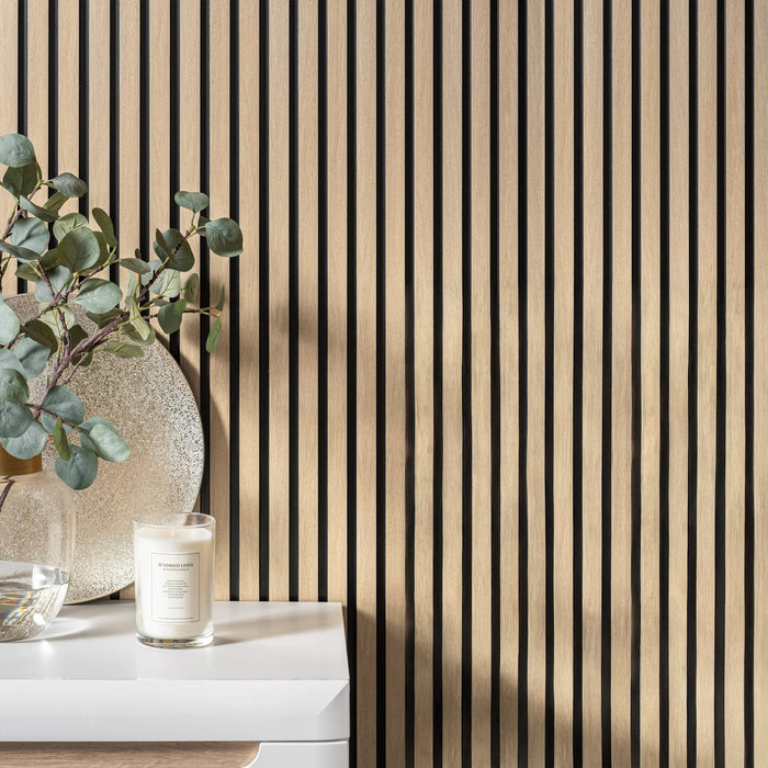 American Golden Acoustic Slat Wood Wall Panels | 3-Sided Veneer | SoundPanel®