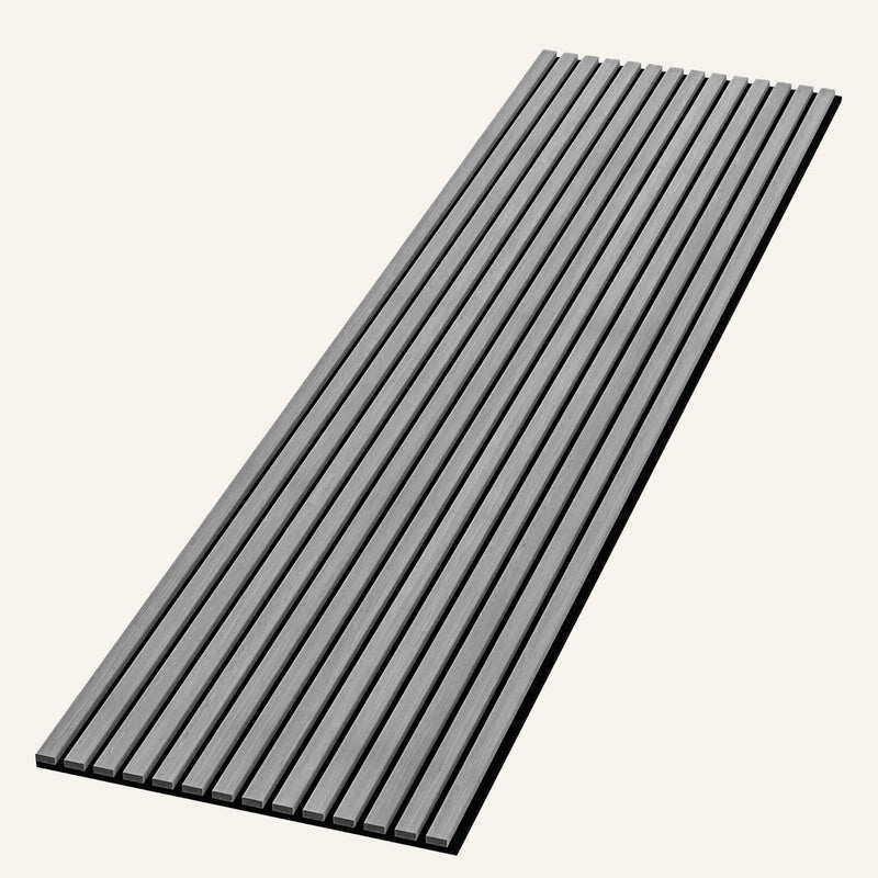 Acoustic Slat Wood Wall Panels in Grey Oak — view 4