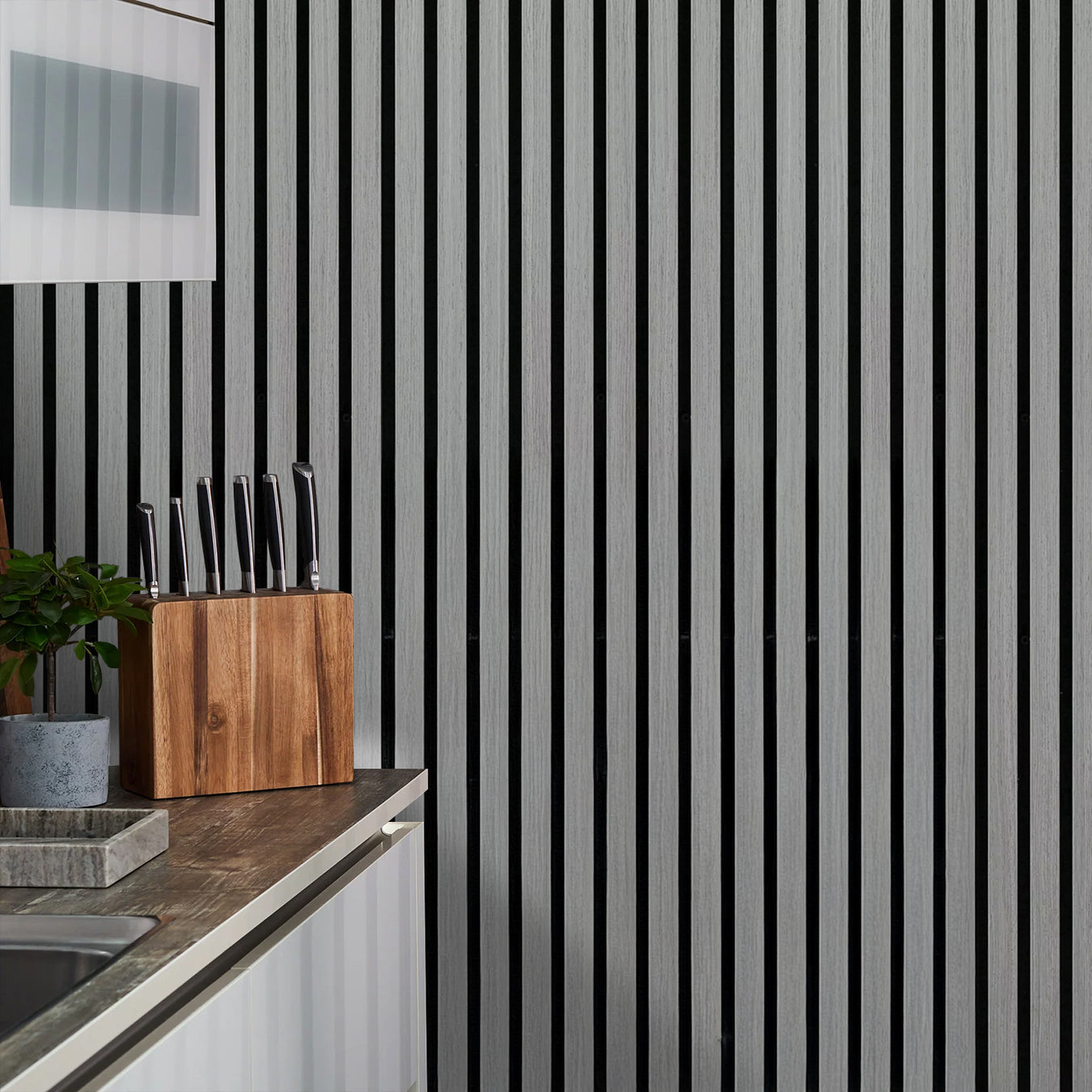 American Grey Acoustic Slat Wood Wall Panels | 3-Sided Veneer | SoundPanel®-Indoor-The Panel Hub