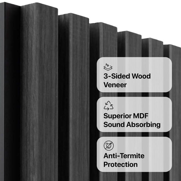 American Smoke Acoustic Slat Wall Panels | 3-Sided Veneer | SoundPanel®
