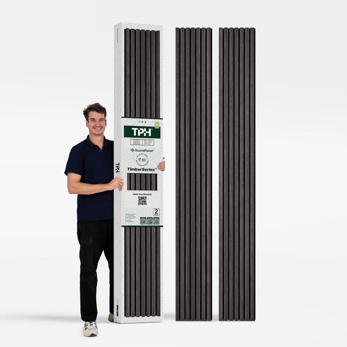 American Smoke Acoustic Slat Wall Panels | 3-Sided Veneer | SoundPanel®-Indoor-The Panel Hub