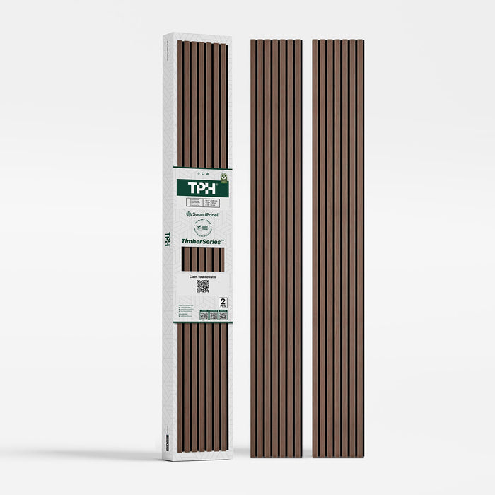 American Walnut Acoustic Slat Wood Wall Panels | 3-Sided Veneer | SoundPanel®