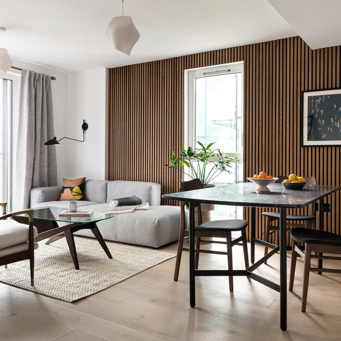 American Walnut Acoustic Slat Wood Wall Panels | 3-Sided Veneer | SoundPanel®