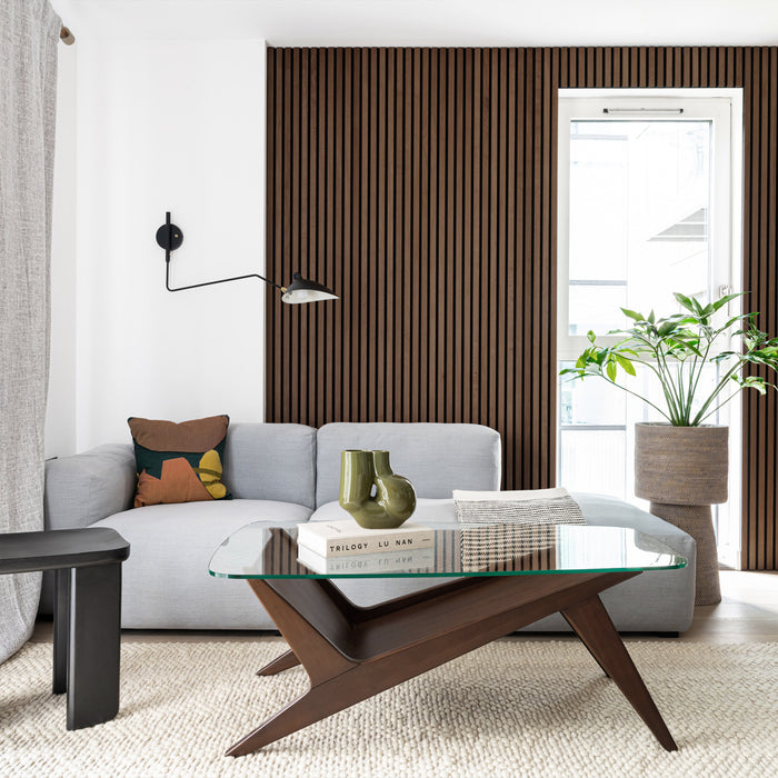 American Walnut Acoustic Slat Wood Wall Panels | 3-Sided Veneer | SoundPanel®