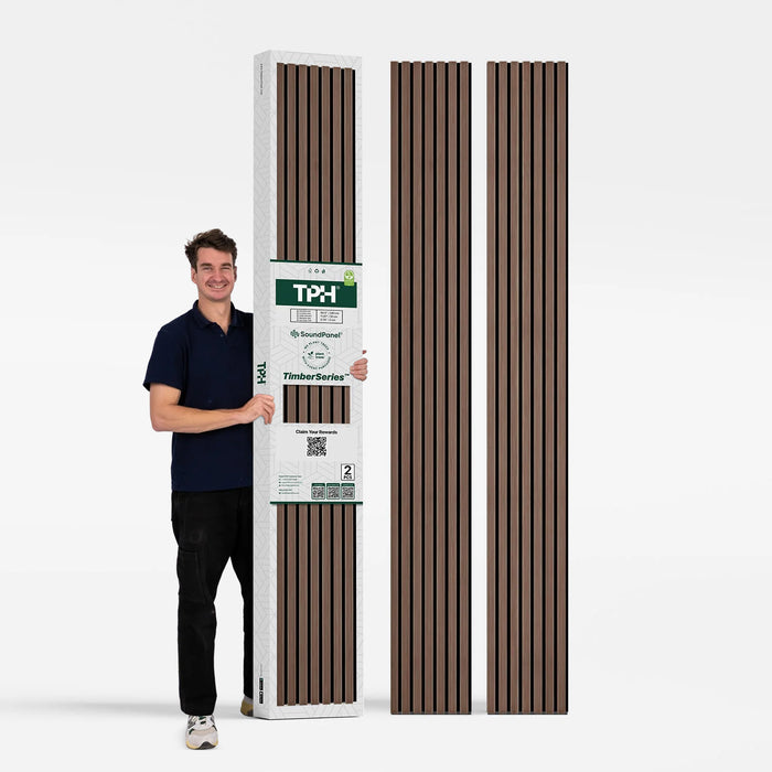 American Walnut Acoustic Slat Wood Wall Panels | 3-Sided Veneer | SoundPanel®-Indoor-The Panel Hub