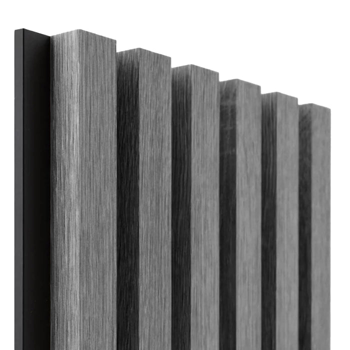 American Grey Acoustic Slat Wood Wall Panels | 3-Sided Veneer | SoundPanel®