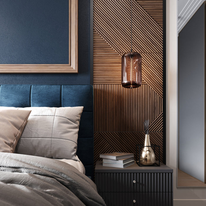 Espresso Crossing Lines Solid Wood Wall Panel | GroovePanel®