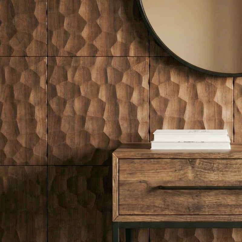 Textured Solid Wood Panel Honeycomb in Walnut — view 2