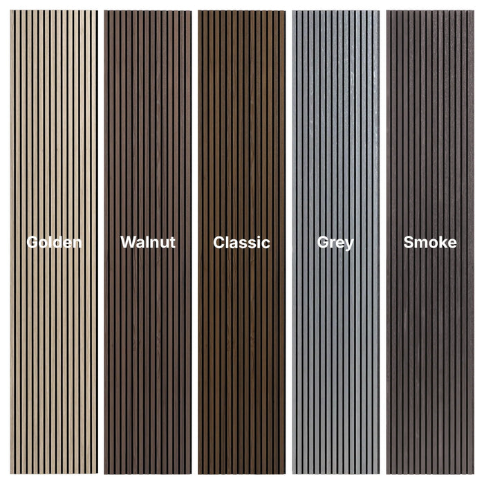 American Walnut Acoustic Slat Wood Wall Panels | 3-Sided Veneer | SoundPanel®