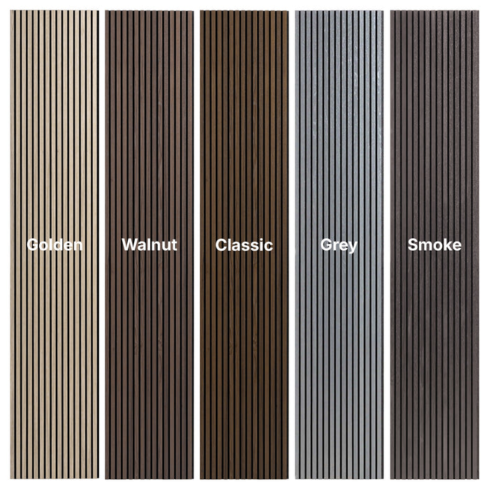 American Walnut Acoustic Slat Wood Wall Panels | 3-Sided Veneer | SoundPanel®