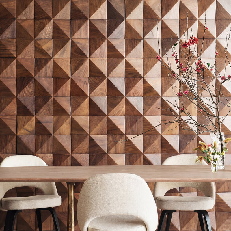 Walnut Triangle Solid Wood Wall Panels | GroovePanel®