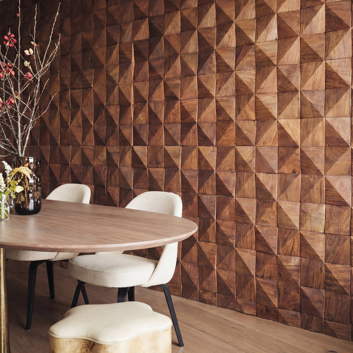Walnut Triangle Solid Wood Wall Panels | GroovePanel®