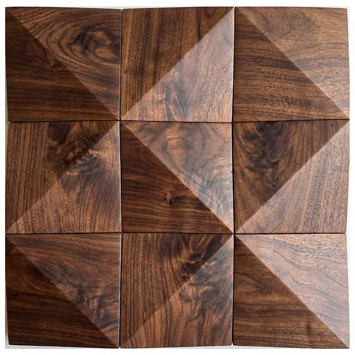 Walnut Triangle Solid Wood Wall Panels | GroovePanel®