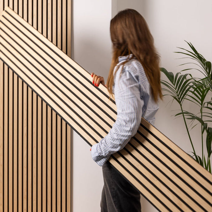 America Golden Acoustic Wall Panels | 3 - Sided Wood Veneer | SoundPanel® - The Panel Hub