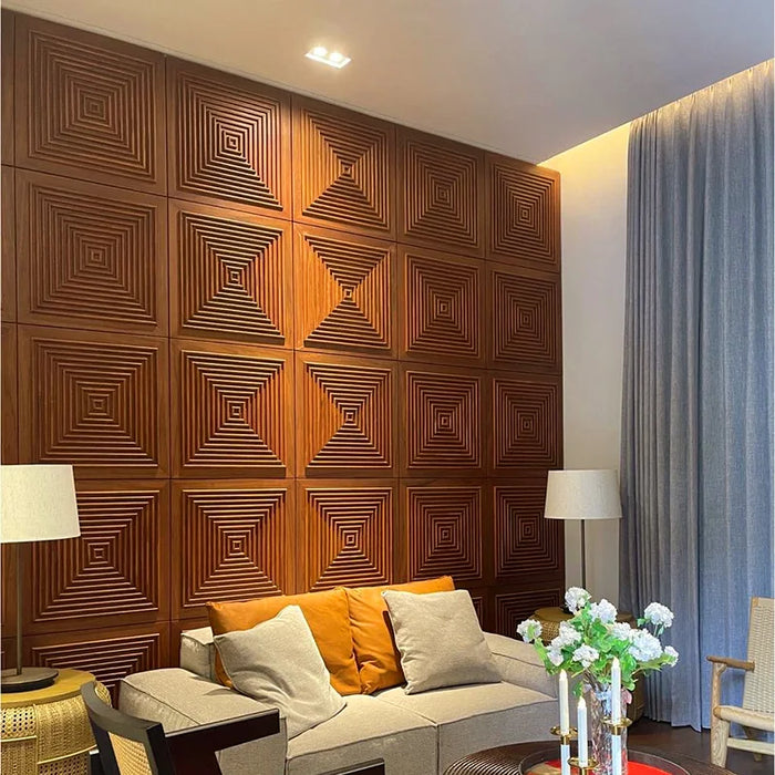 Brown Parallel Solid Wood Wall Panel | GroovePanel®