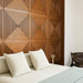 modern wood accent wall with real oak veneer