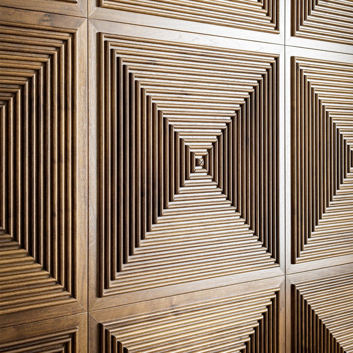 Brown Parallel Mosaic Solid Wood Wall Panel | GroovePanel® - The Panel Hub