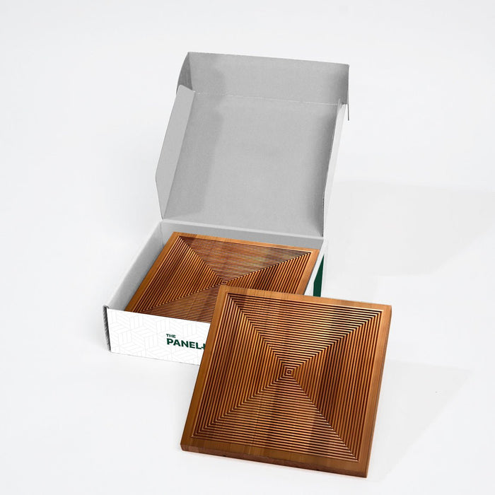 Brown Parallel Mosaic Solid Wood Wall Panel | GroovePanel® - The Panel Hub