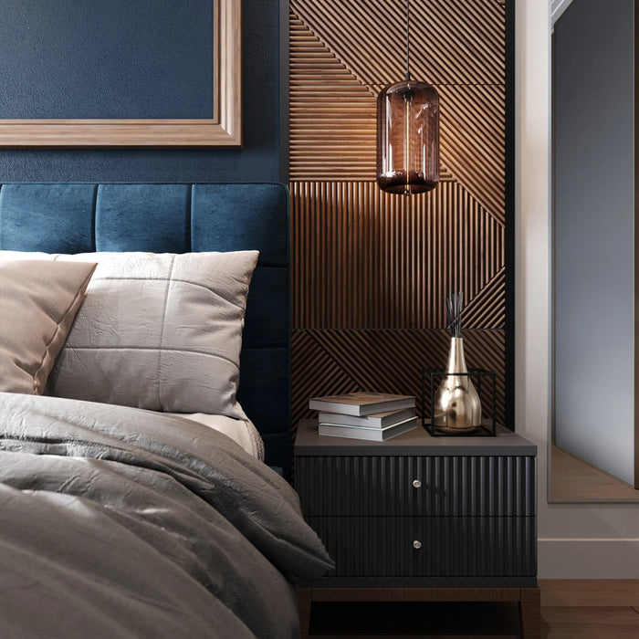 Dark Brown Tangram Solid Wood Wall Panels | GroovePanel®.