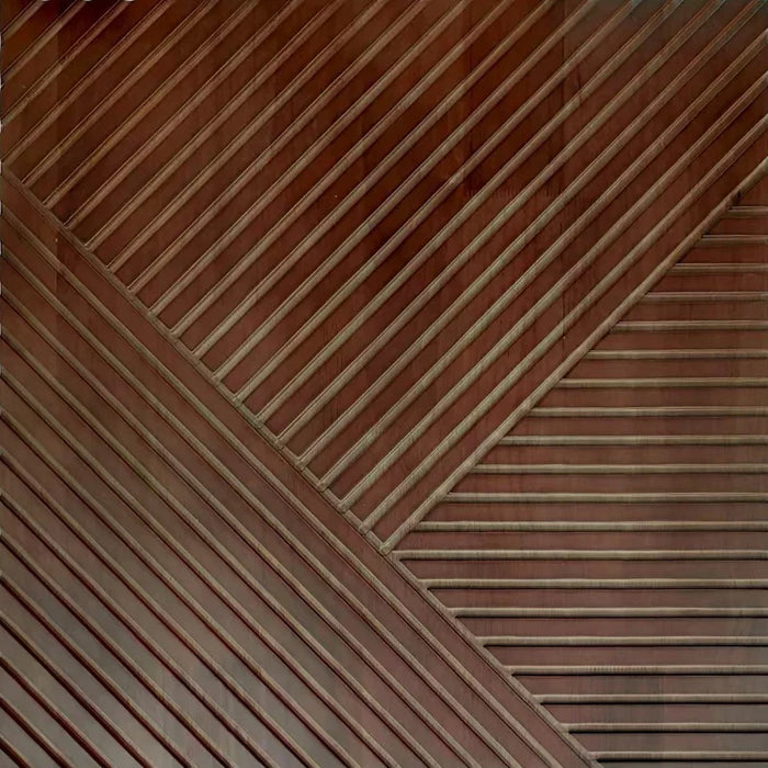Dark Brown Tangram Solid Wood Wall Panels | GroovePanel®.