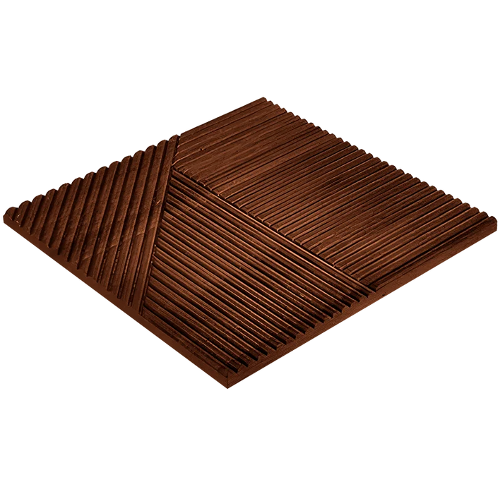 Espresso Crossing Lines Solid Wood Wall Panels | GroovePanel®