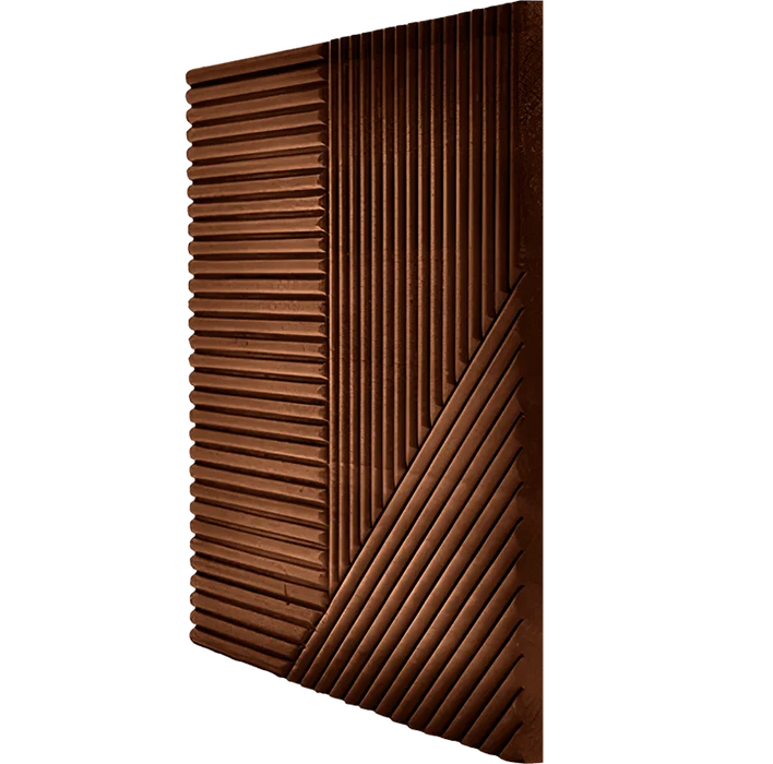 Espresso Crossing Lines Solid Wood Wall Panels | GroovePanel®