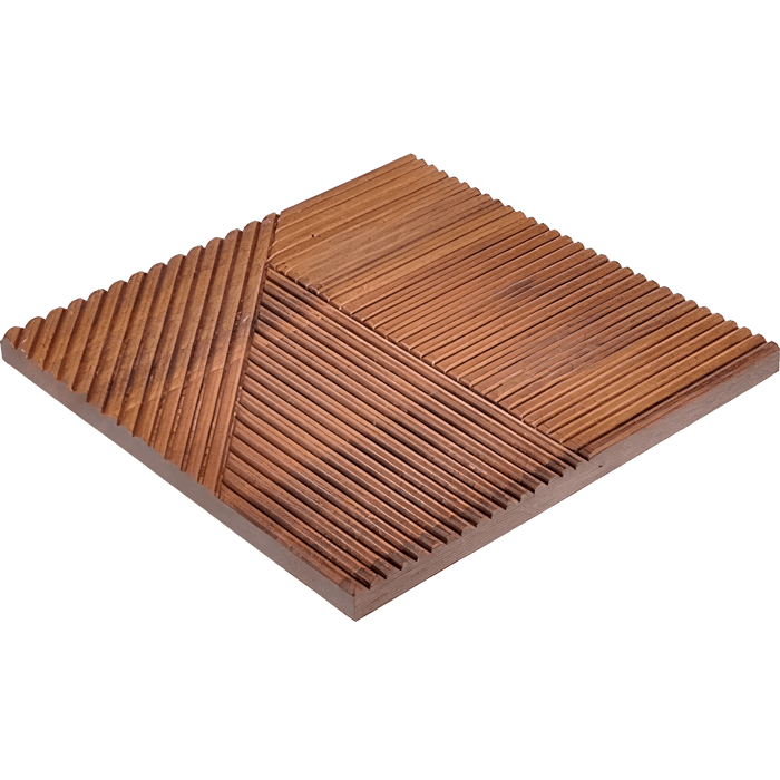 Espresso Crossing Lines Solid Wood Wall Panel | GroovePanel®.