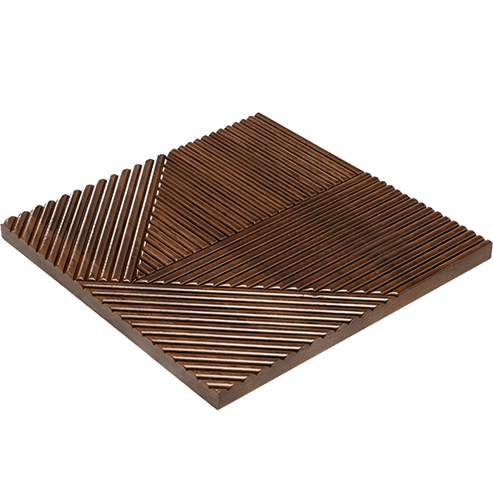 Espresso Crossing Lines Solid Wood Wall Panel | GroovePanel®.