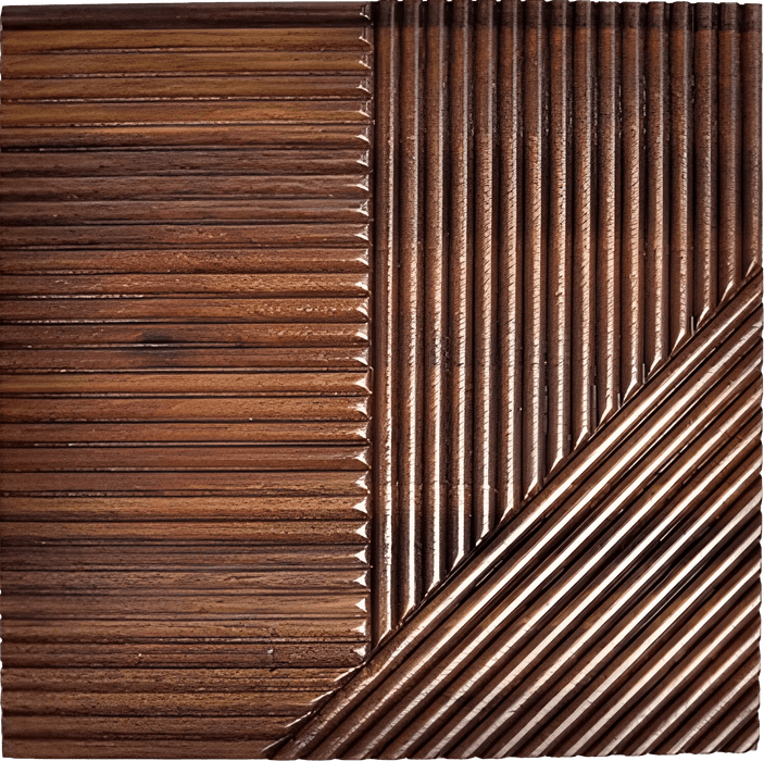 Espresso Crossing Lines Solid Wood Wall Panel | GroovePanel®.