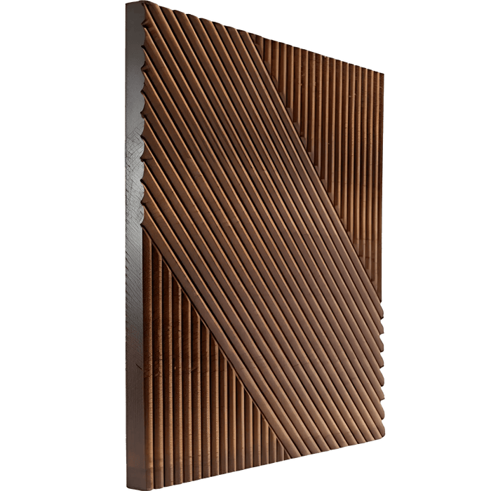 Espresso Crossing Lines Solid Wood Wall Panel | GroovePanel®.
