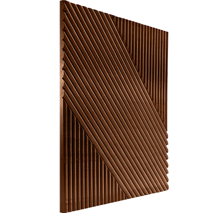 Espresso Crossing Lines Solid Wood Wall Panels | GroovePanel®
