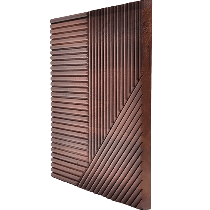 Espresso Crossing Lines Solid Wood Wall Panel | GroovePanel®.