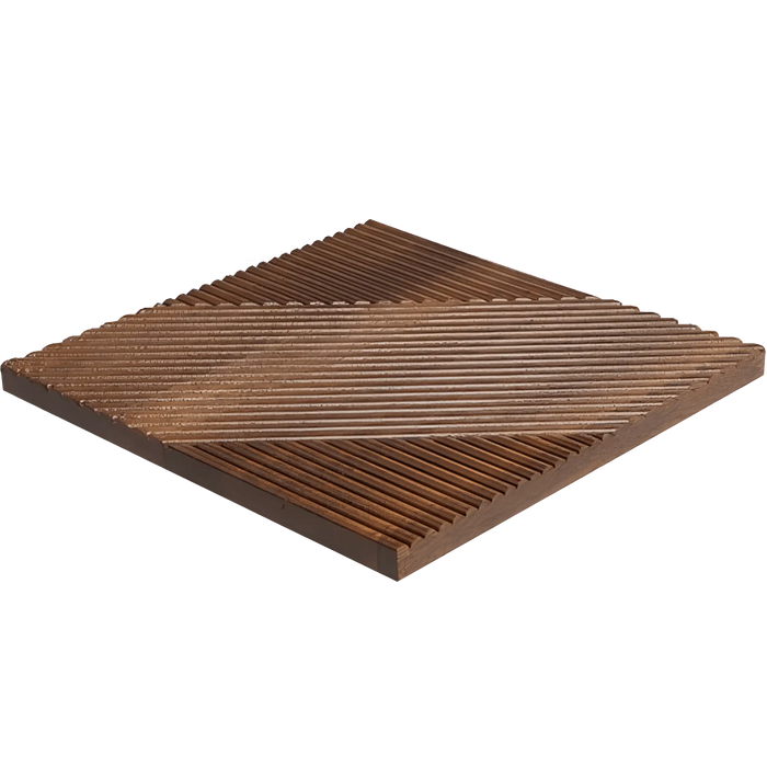 Espresso Crossing Lines Solid Wood Wall Panel | GroovePanel®.