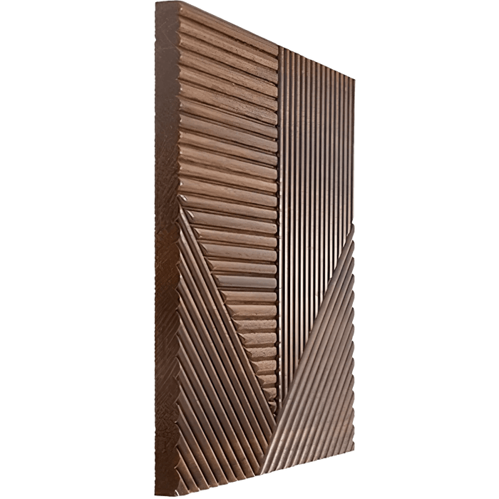 Espresso Crossing Lines Solid Wood Wall Panel | GroovePanel®.