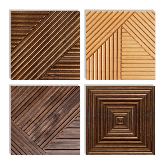 GroovePanel® | Solid Wood Wall Panel | Mixed Mosaic - Sample Box - The Panel Hub