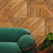 GroovePanel® Tangram Mosaic 100% Solid Wood Wall Panel | Golden Walnut.