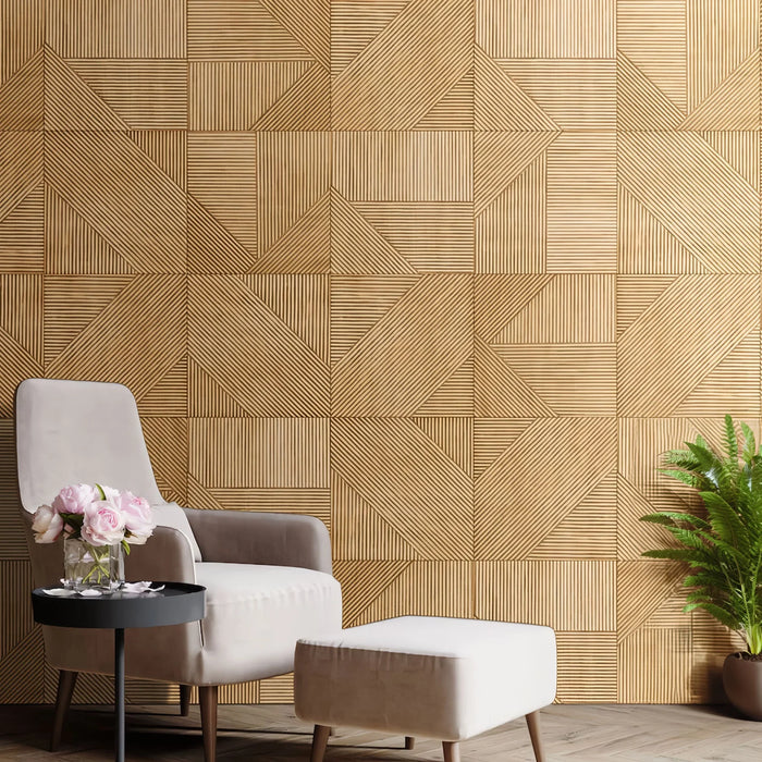 Tangram Solid Wood Wall Panels | GroovePanel®
