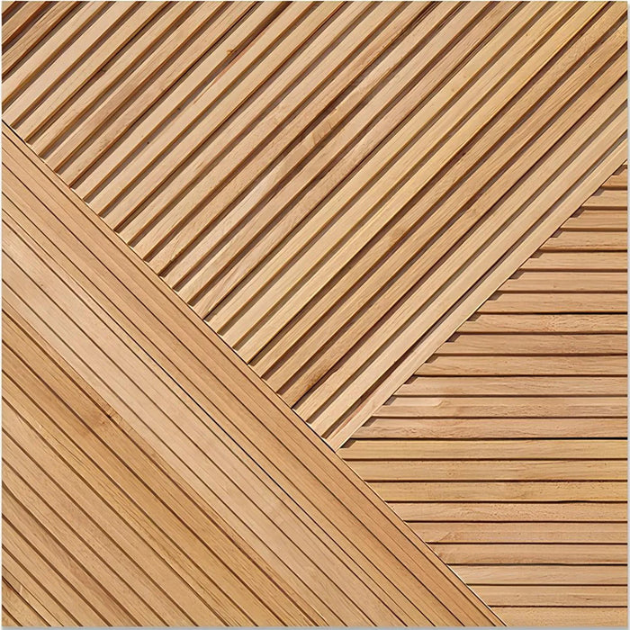 Light Brown Tangram Mosaic Solid Wood Wall Panel | GroovePanel®.