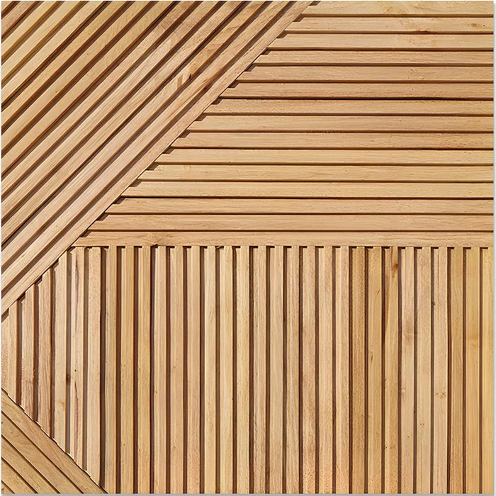 Light Brown Tangram Mosaic Solid Wood Wall Panel | GroovePanel®.
