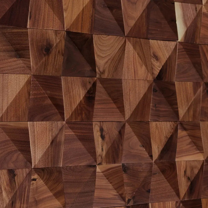 Walnut Triangle Mosaic Solid Wood Wall Panel | GroovePanel® - The Panel Hub