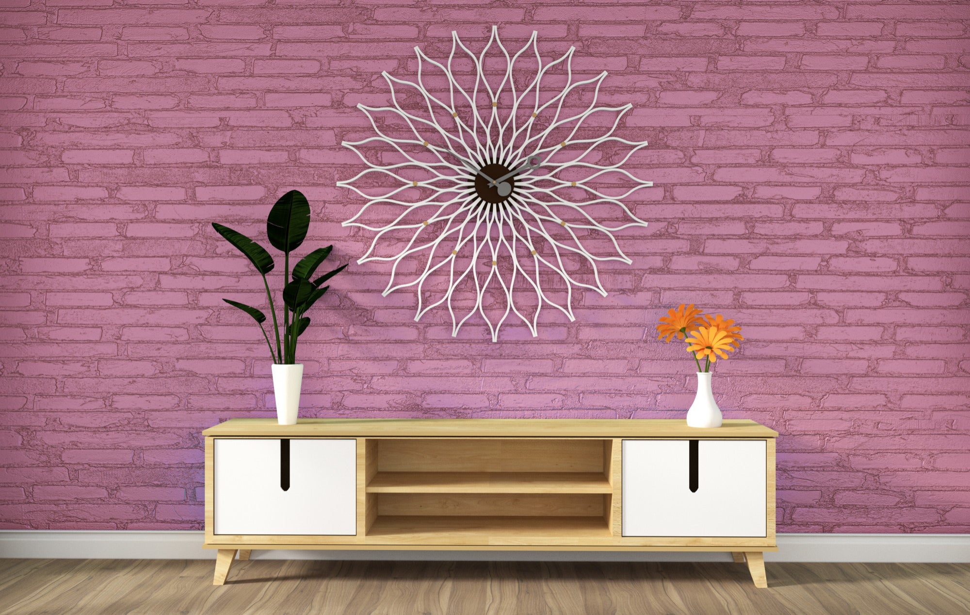 how to decorate wall behind tv stand