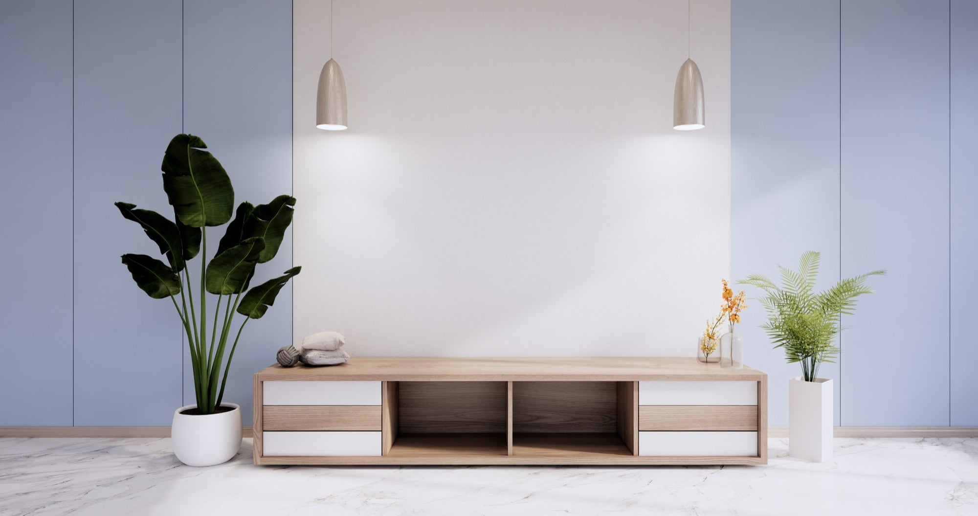 how to decorate wall behind tv stand