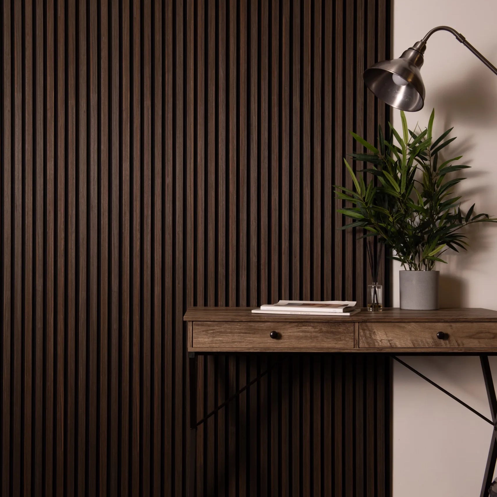 3D Acoustic Slat American Smoked Oak Wood Wall Panel