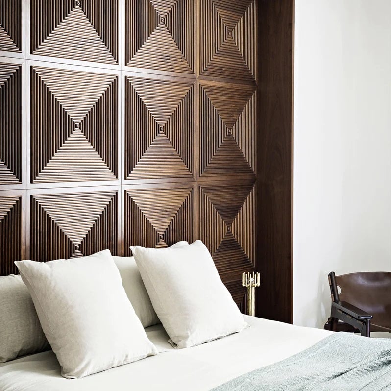 Parallel Mosaic Wood Wall Panel