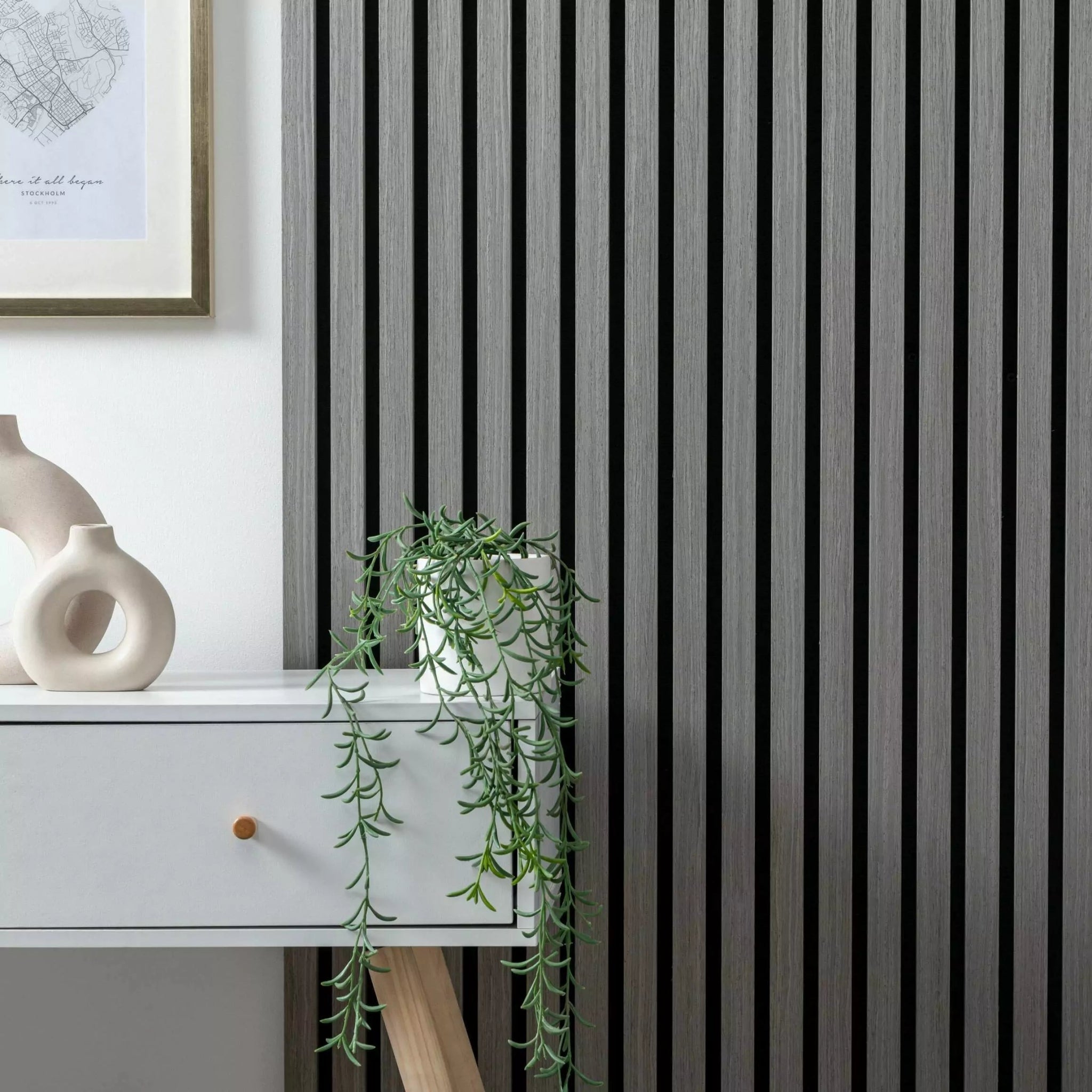 America Grey Acoustic Wall Panels | 3-Sided Wood Veneer | SoundPanel®.